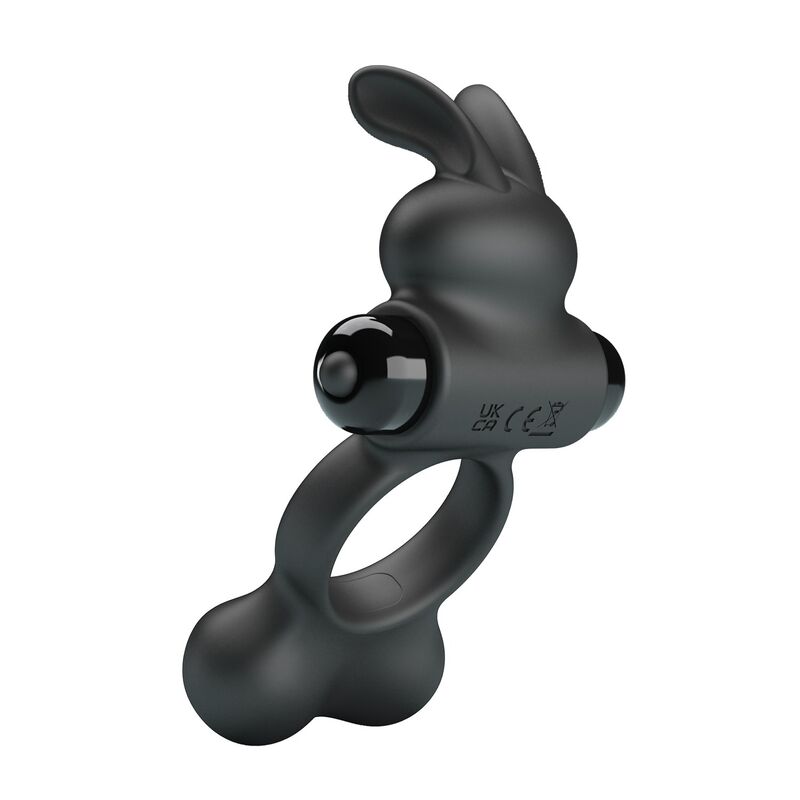 PRETTY LOVE – VIBRATING PENIS RING WITH BUNNY STIMULATOR 10 FUNCTIONS BLACK