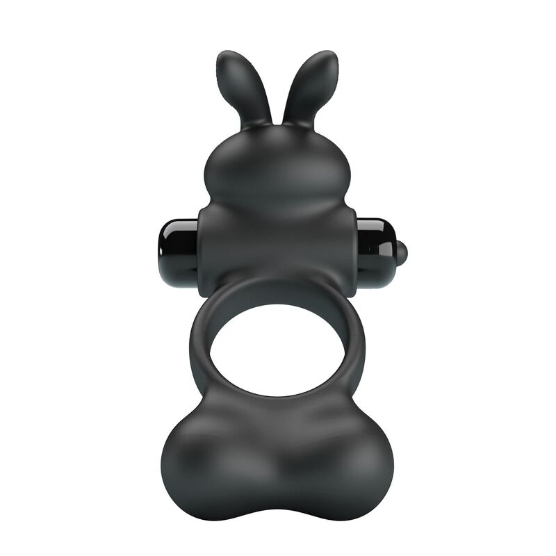PRETTY LOVE – VIBRATING PENIS RING WITH BUNNY STIMULATOR 10 FUNCTIONS BLACK