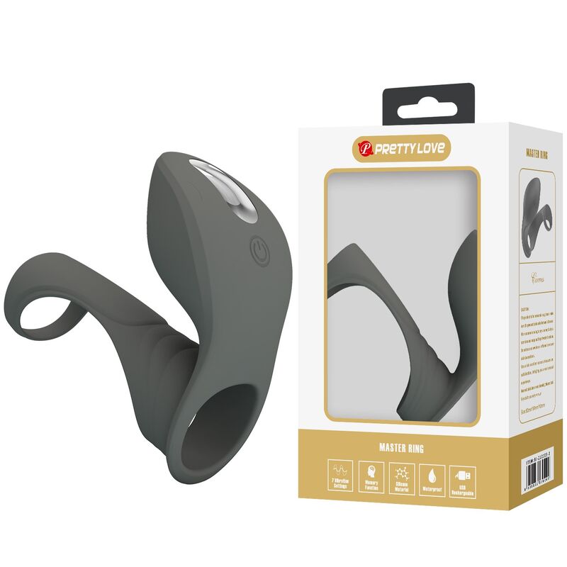 PRETTY LOVE – RECHARGEABLE VIBRATING RING WITH DUAL STIMULATOR