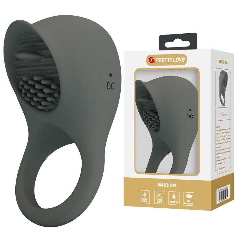 PRETTY LOVE – RECHARGEABLE VIBRATING RING WITH ORAL STIMULATION