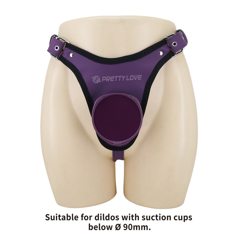 PRETTY LOVE – UNIVERSAL STRAP-ON HARNESS BRIEFS PURPLE AND BLACK