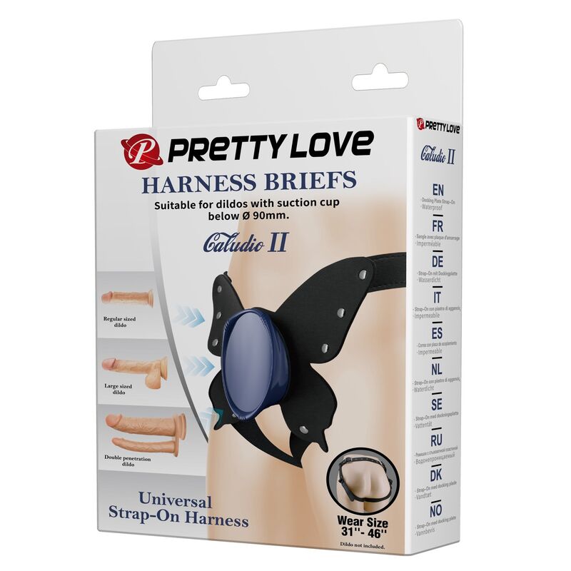 PRETTY LOVE – UNIVERSAL STRAP-ON HARNESS BRIEFS BLACK AND BLUE