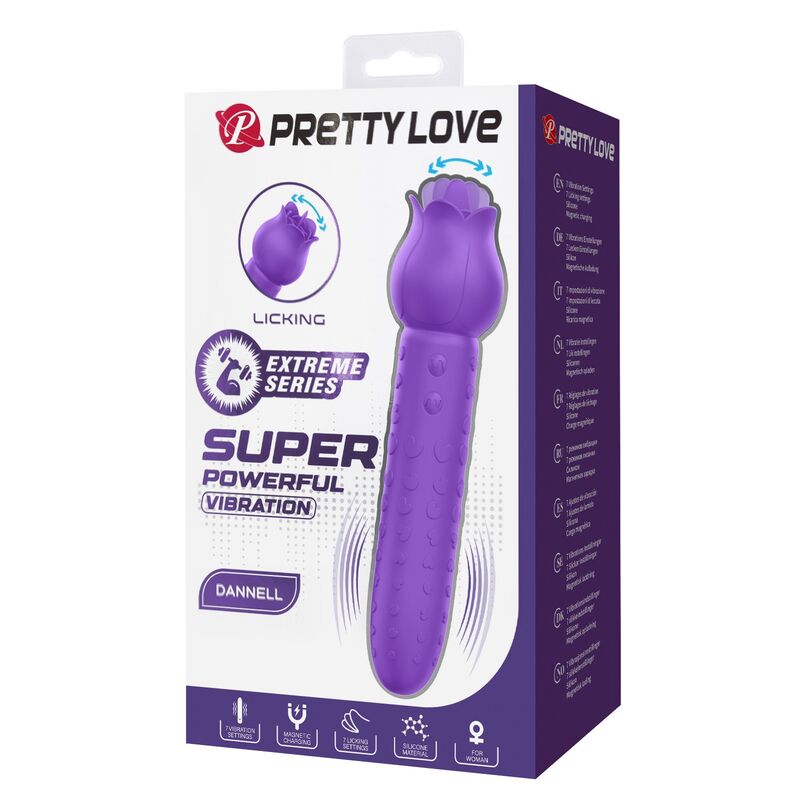 PRETTY LOVE – DANNELL RECHARGEABLE ORAL AND CLITORAL STIMULATOR VIBRATOR PURPLE