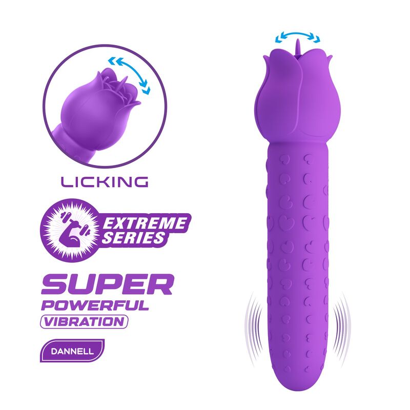 PRETTY LOVE – DANNELL RECHARGEABLE ORAL AND CLITORAL STIMULATOR VIBRATOR PURPLE