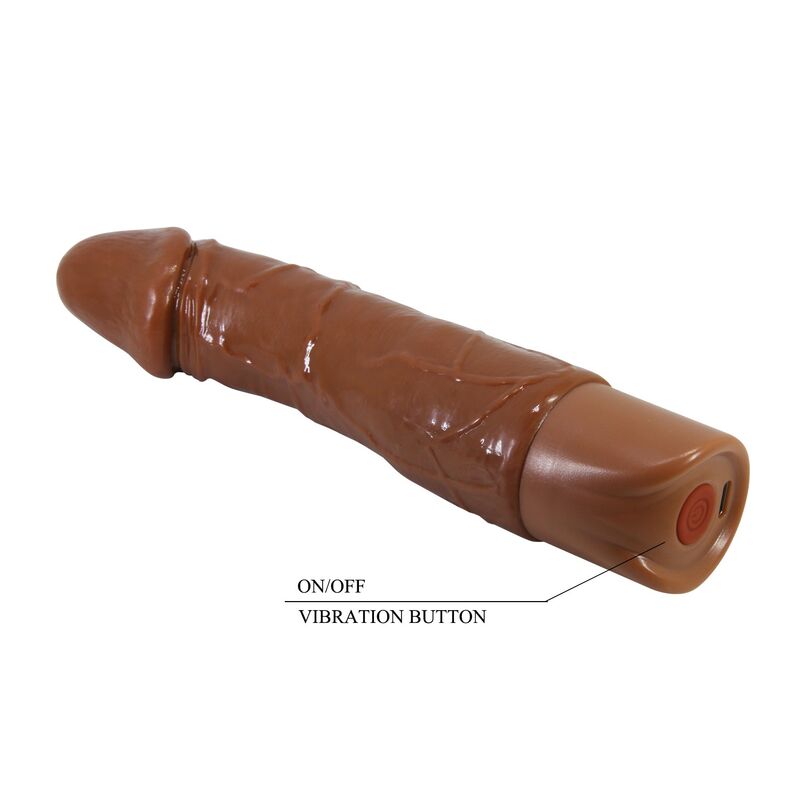 PRETTY LOVE – DONALD REALISTIC VIBRATOR 19.5 CM Ø 4 CM BROWN