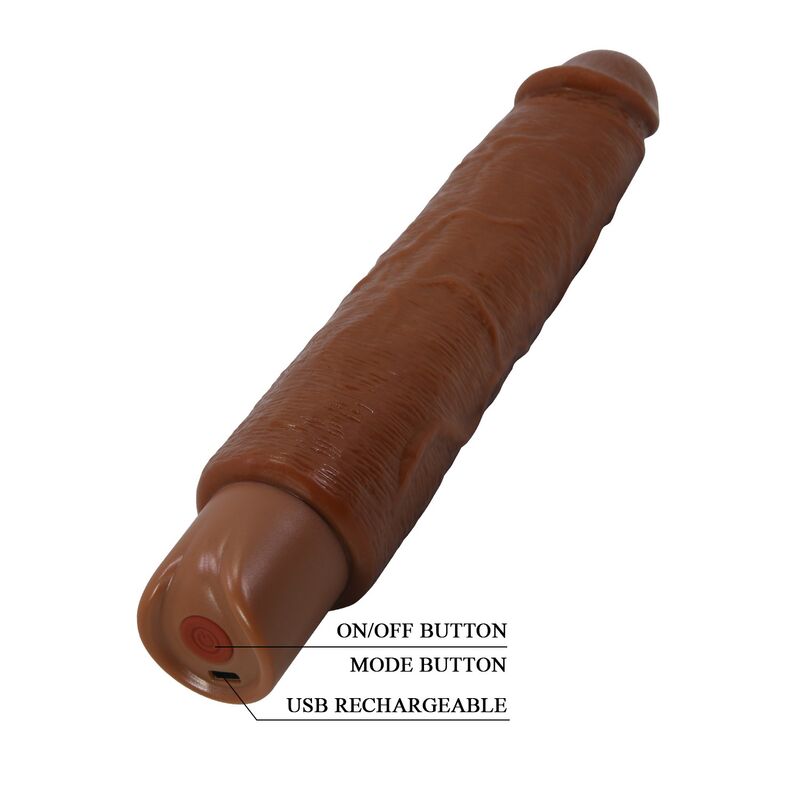 PRETTY LOVE – GAVIN REALISTIC VIBRATOR 25 CM Ø 5 CM BROWN