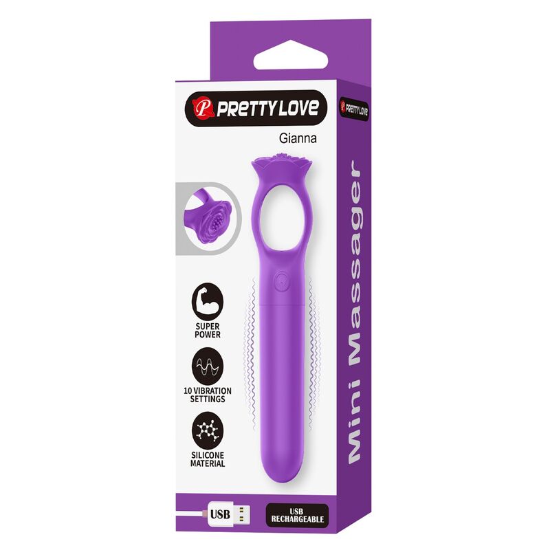 PRETTY LOVE – GIANA RECHARGEABLE MINI VIBRATOR MASSAGER PURPLE