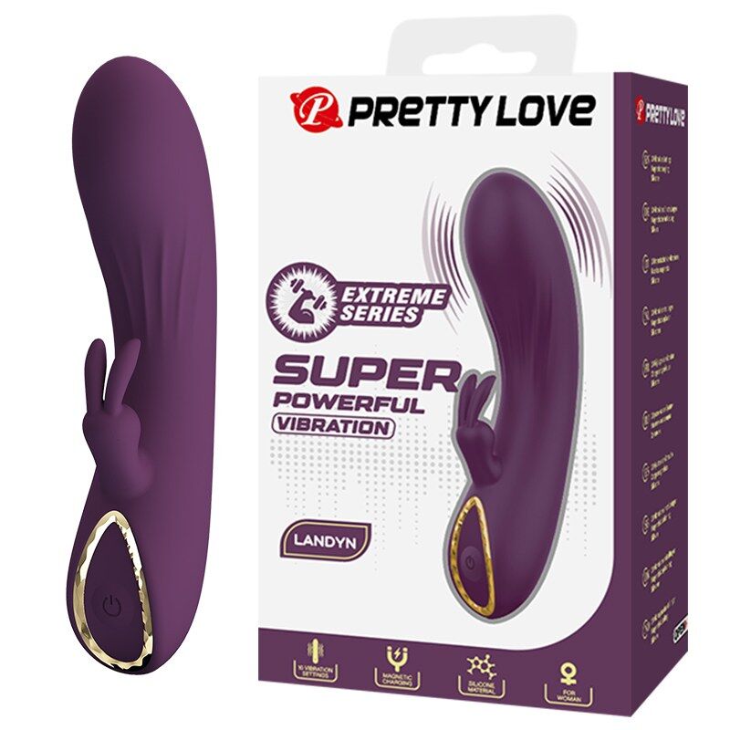 PRETTY LOVE – LANDYN RECHARGEABLE RABBIT VIBRATOR 10 FUNCTIONS PURPLE