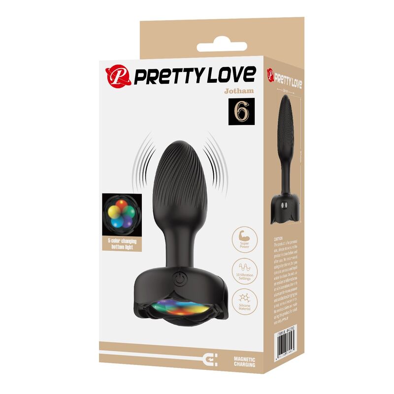 PRETTY LOVE – RECHARGEABLE VIBRATING ANAL PLUG 10 MODES BLACK