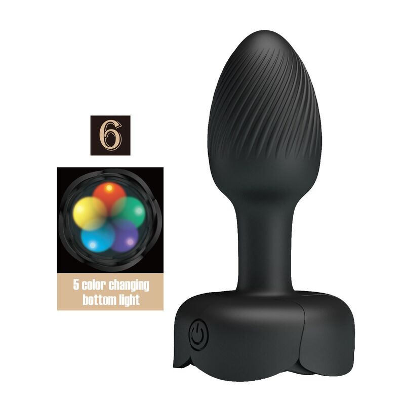 PRETTY LOVE – RECHARGEABLE VIBRATING ANAL PLUG 10 MODES BLACK