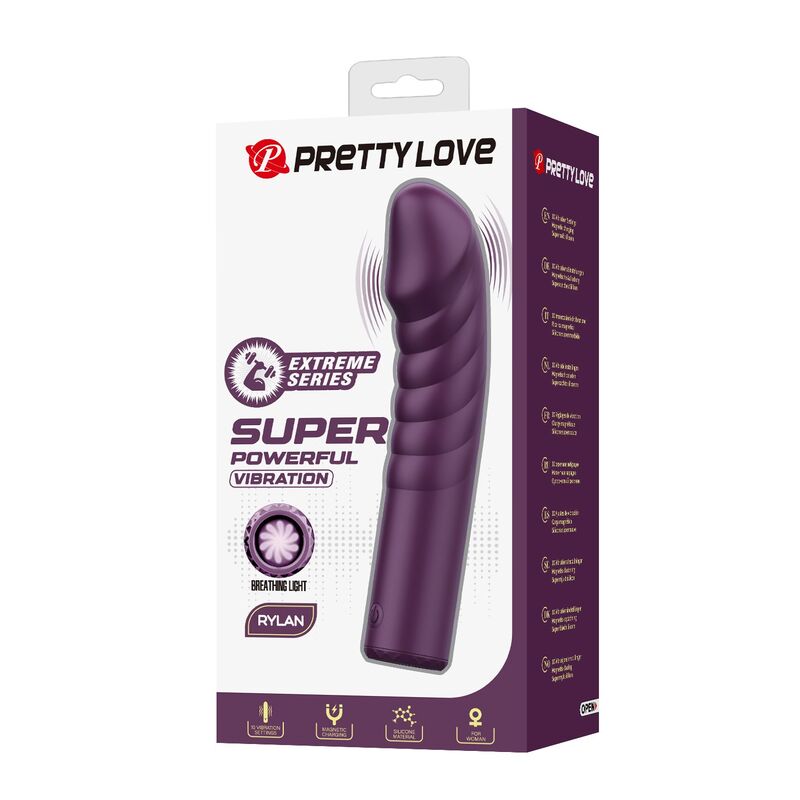 PRETTY LOVE – RYLAND RECHARGEABLE VIBRATOR 10 FUNCTIONS PURPLE