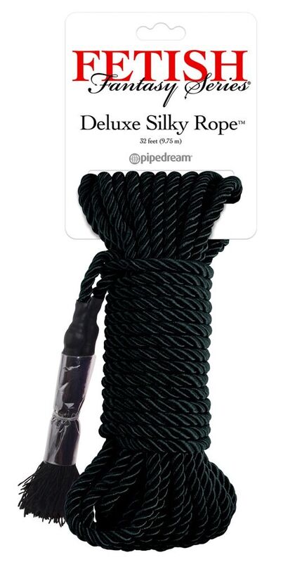 FETISH FANTASY SERIES – BLACK DELUXE SILK ROPE 9.75 M