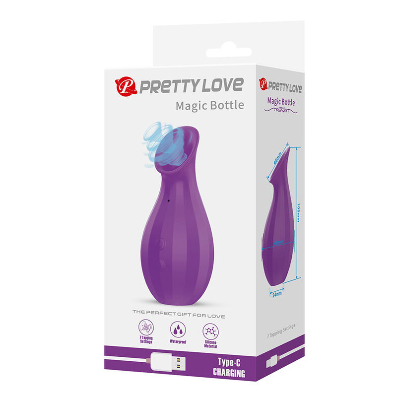 PRETTY LOVE – MAGIC BOTTLE RECHARGEABLE CLITORAL SUCTION STIMULATOR PURPLE