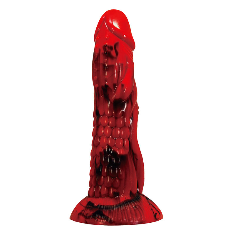 POWER MONSTERS – MINOTAUR FANTASY DILDO WITH SUCTION CUP 21 CM Ø 5 CM RED BLACK