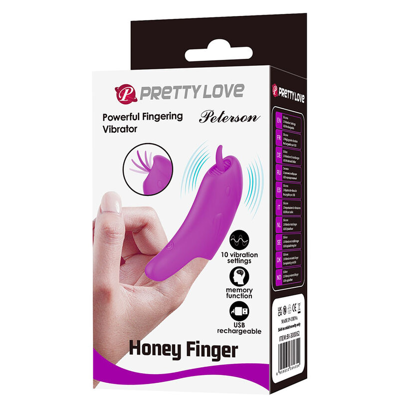 PRETTY LOVE – PETERSON HONEY FINGER RECHARGEABLE FINGER VIBRATOR PURPLE