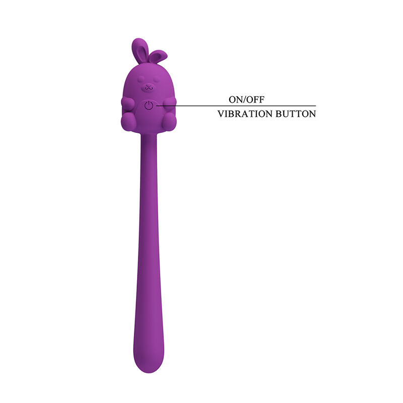 PRETTY LOVE – CUTE BUNNY FLIRTING STICK FLEXIBLE VIBRATOR USB RECHARGEABLE PURPLE