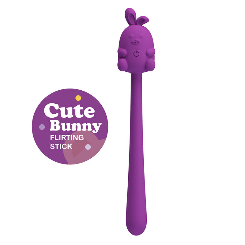 PRETTY LOVE – CUTE BUNNY FLIRTING STICK FLEXIBLE VIBRATOR USB RECHARGEABLE PURPLE