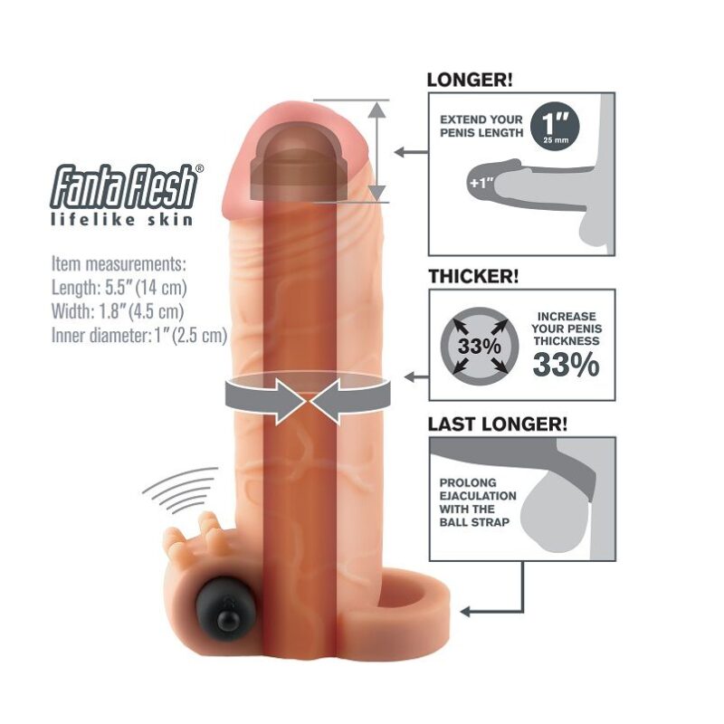 FANTASY X- TENSIONS – EXTENSION PARA EL PENE CON VIBRADOR REAL FEEL 1