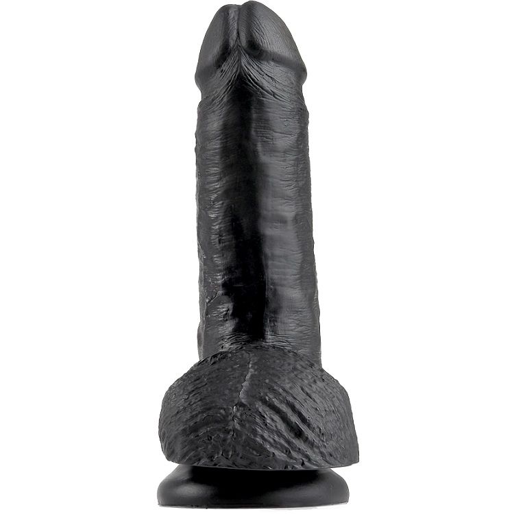 KING COCK – 7 PENE REALÍSTICO NEGRO 17.8 CM