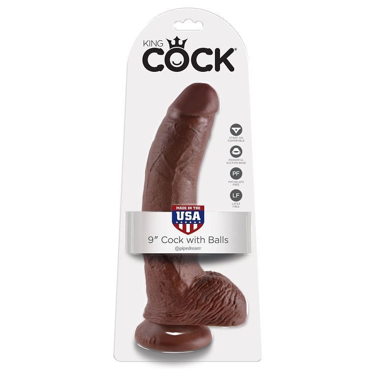 KING COCK – 9 PENE REALISTICO MARRON 22.9 CM