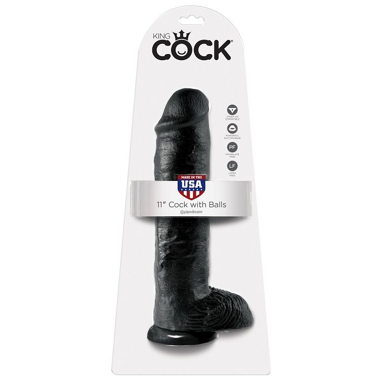KING COCK – 11 PENE REALISTICO NEGRO 28 CM