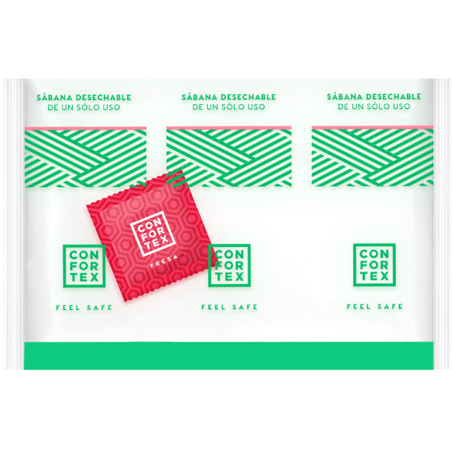 Sábanas desechables higiénicas individual + preservativo fresa CONFORTEX