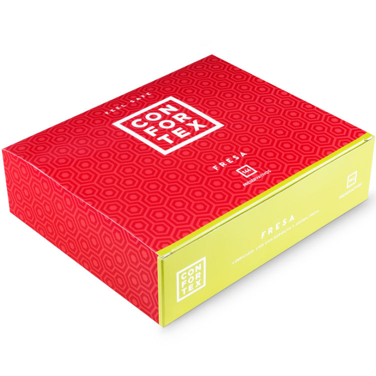 Preservativos CONFORTEX con sabor a fresa caja 144 Uds