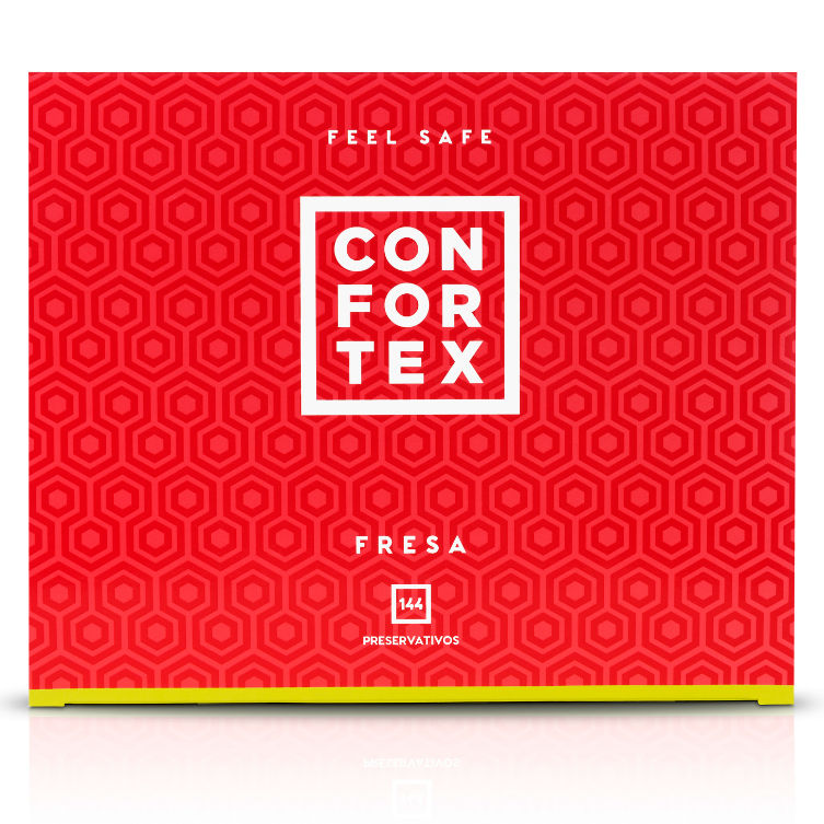 Preservativos CONFORTEX con sabor a fresa caja 144 Uds
