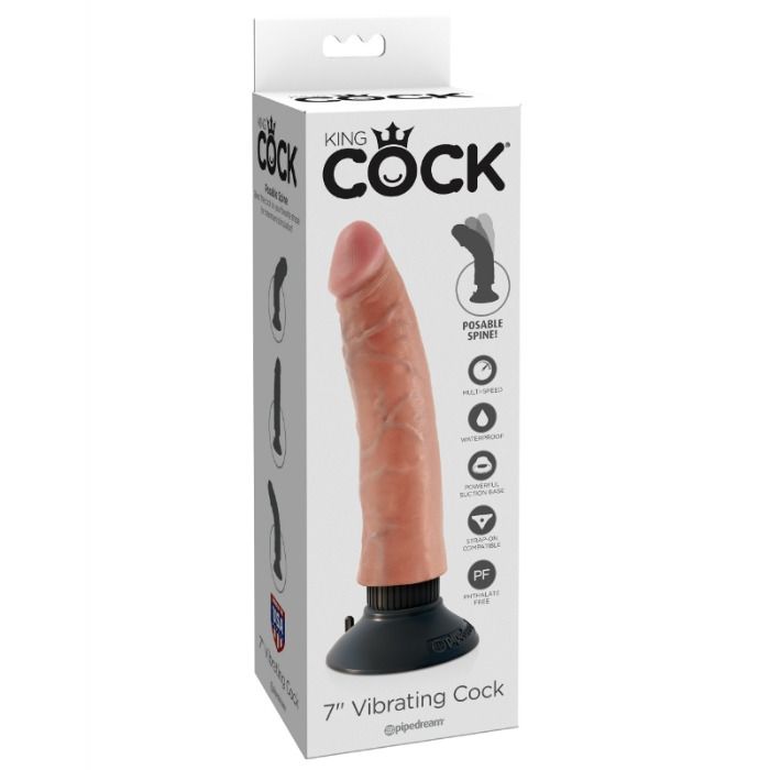 KING COCK – DILDO VIBRADOR 17.78 CM NATURAL