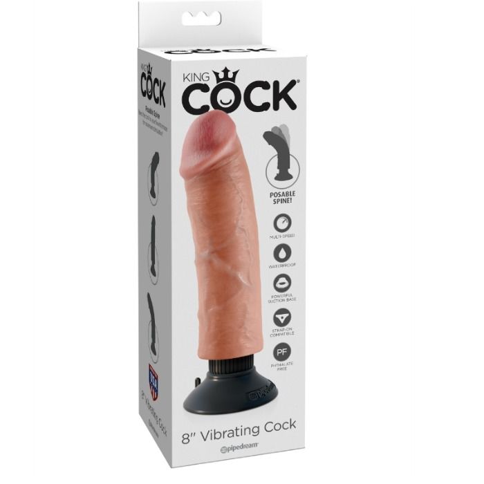 KING COCK – DILDO VIBRADOR 20.32 CM NATURAL