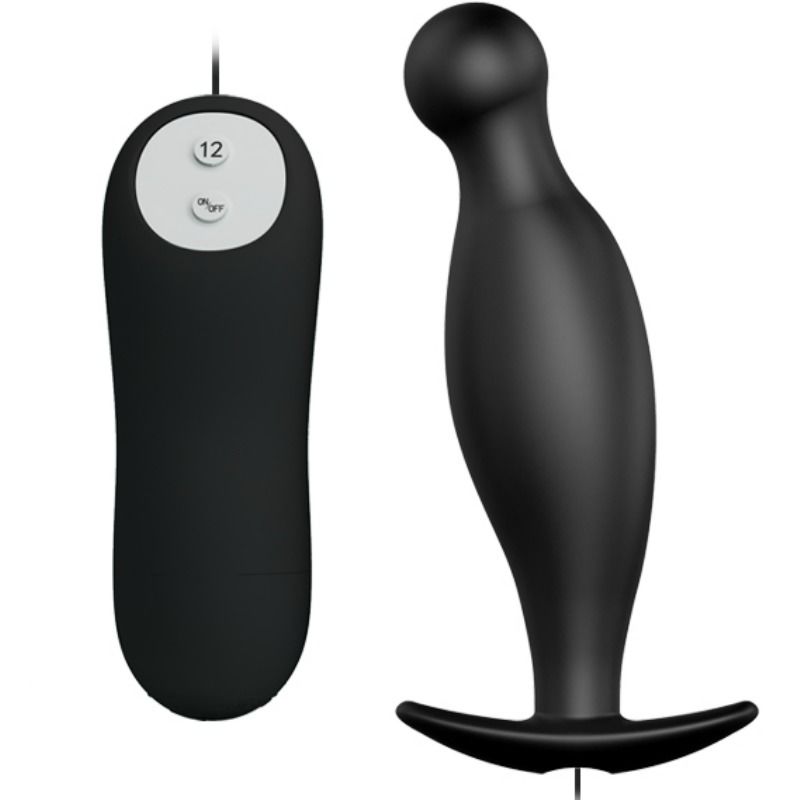 PRETTY LOVE – PLUG ANAL SILICONA 12 MODOS VIBRACION NEGRO