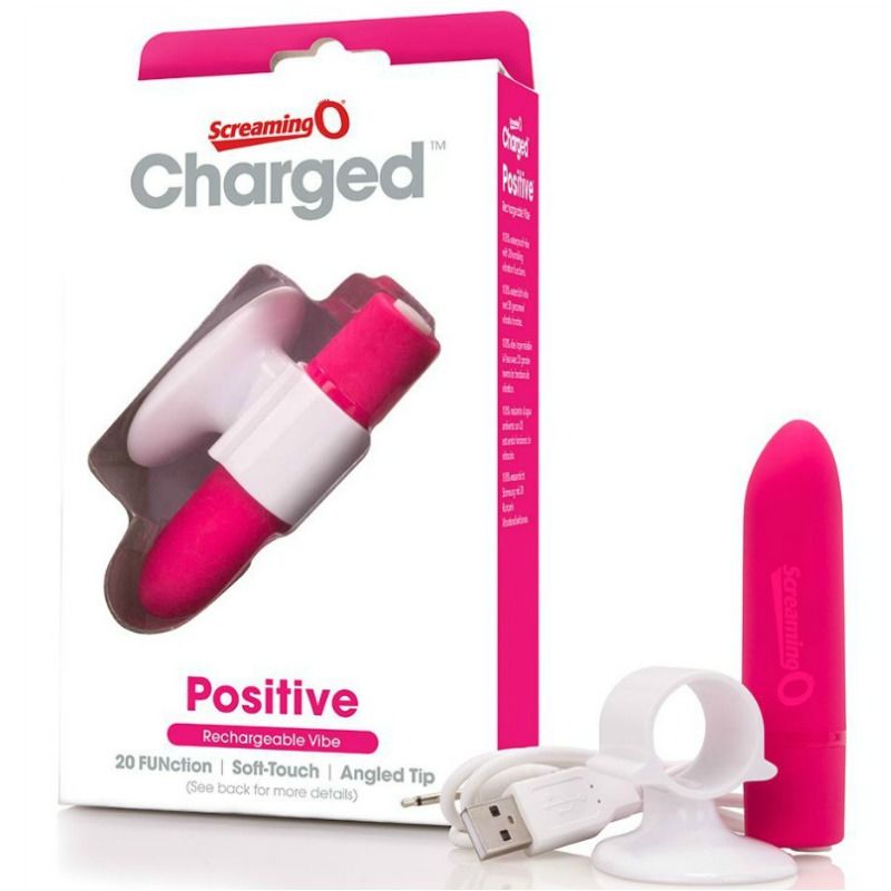 SCREAMING O – MASAJEADOR RECARGABLE POSITIVE ROSA
