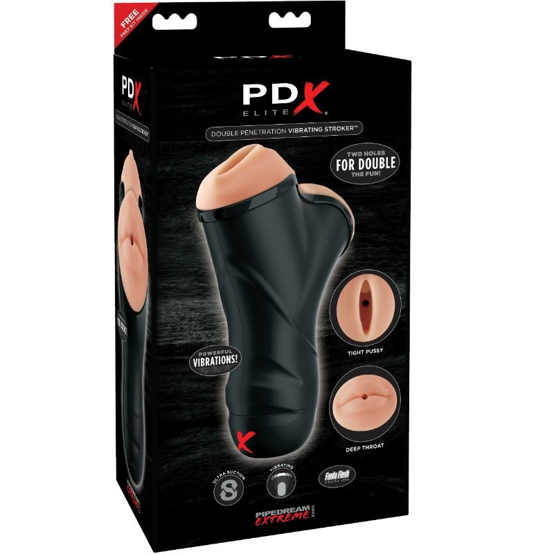PDX ELITE – MASTURBADOR MASCULINO DOBLE BOCA Y VAGINA