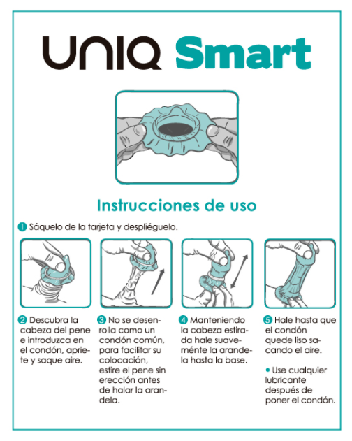 UNIQ – SMART PRESERVATIVOS PRE-ERECCIÓN SIN LATEX 3 UNIDADES