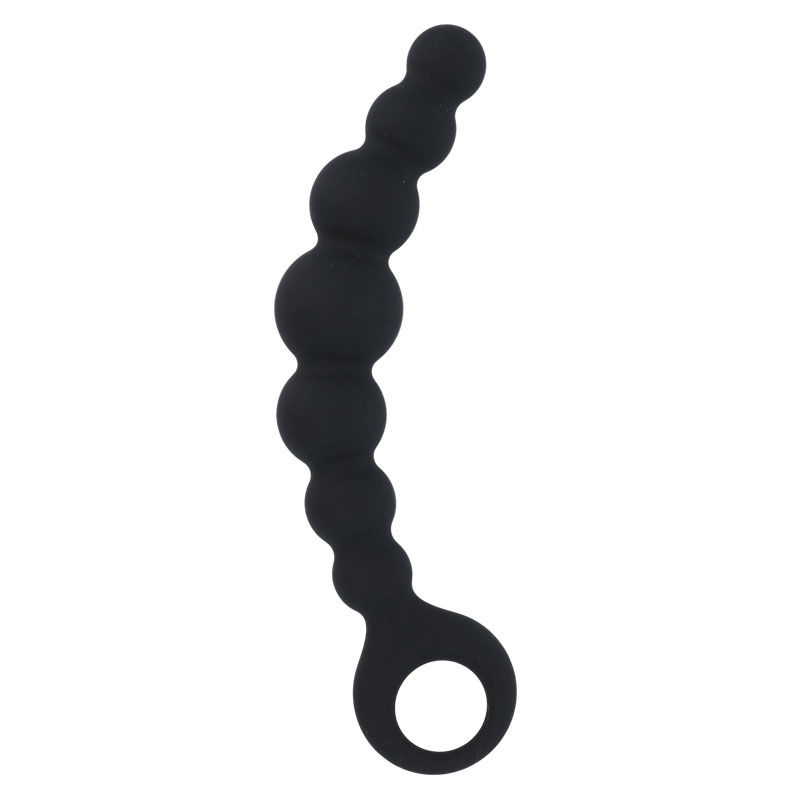 Cadena de silicona con 7 bolas anales negra MAX INTENSE