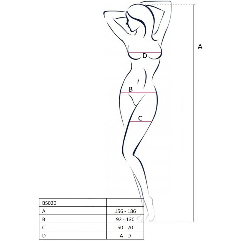 PASSION – WOMAN BS020 BODYSTOCKING NEGRO TALLA UNICA