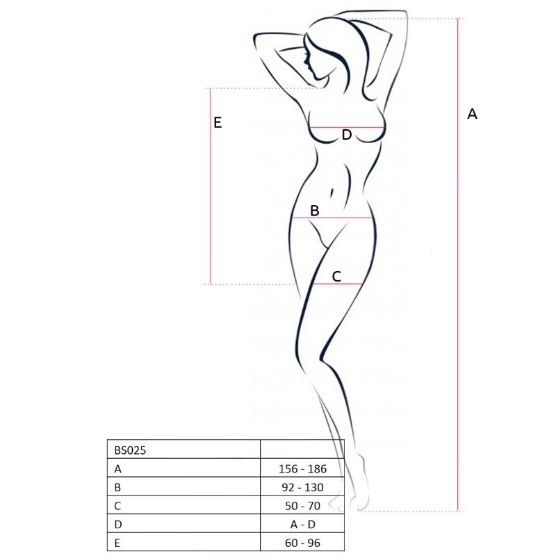 PASSION – WOMAN BS025 BODYSTOCKING ESTILO VESTIDO NEGRO TALLA UNICA