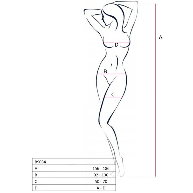 PASSION – WOMAN BS034 BODYSTOCKING BLANCO TALLA UNICA