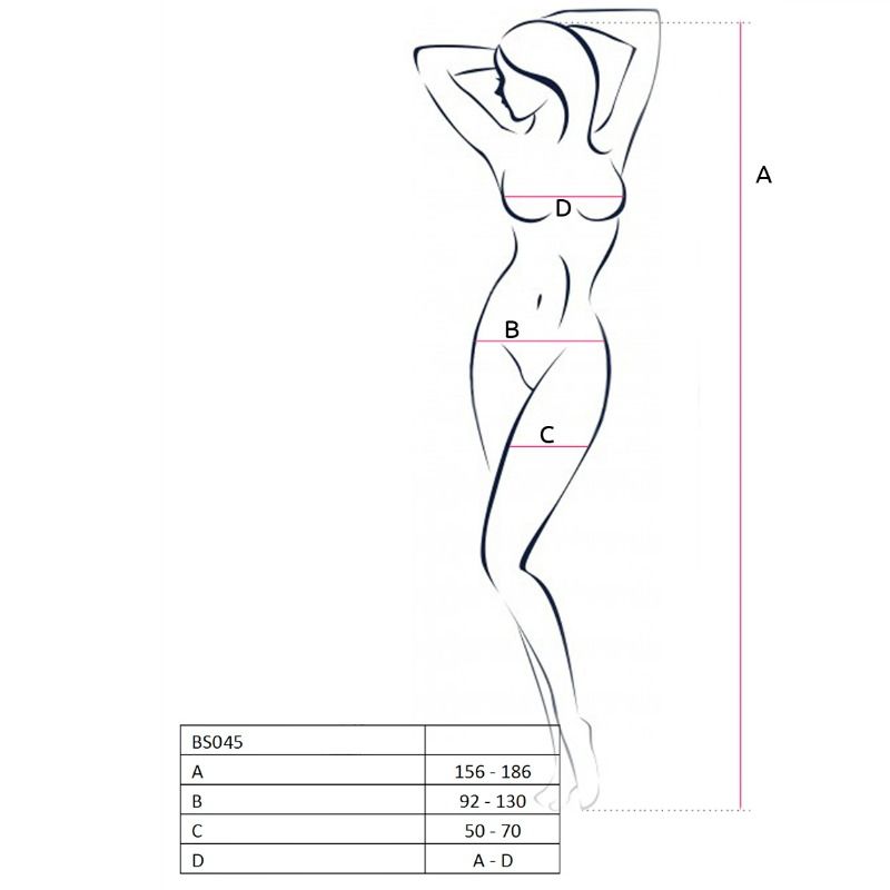 PASSION – WOMAN BS045 BODYSTOCKING NEGRO TALLA UNICA