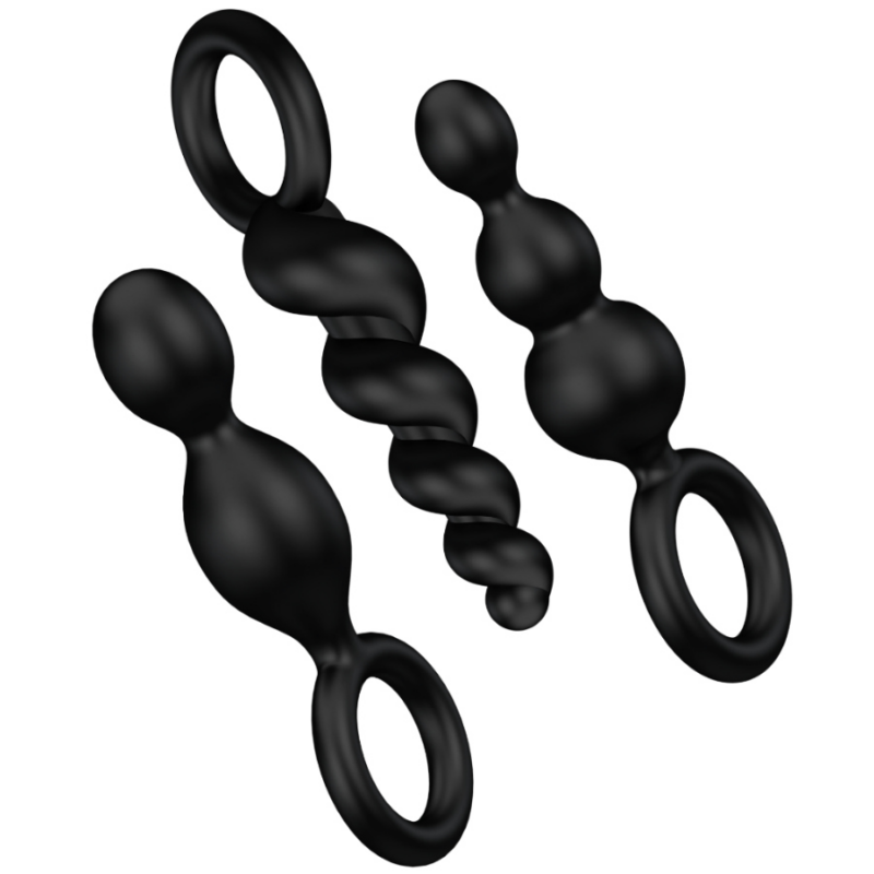 SATISFYER – ANAL PLUGS SET 3 PCS NEGRO