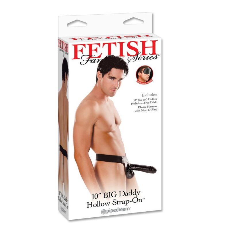 Arnés hueco para hombre realístico 22 cm negro FETISH FANTASY SERIES