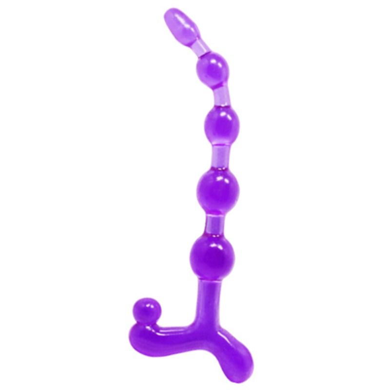 Cadena de bolas anales de TPR lila BENDY TWIST BAILE