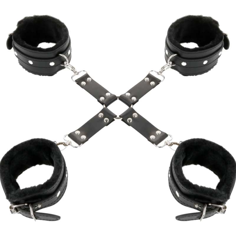 DARKNESS – ESPOSAS DE CUERO PARA PIES Y MANOS NEGRO