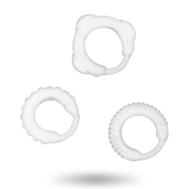ADDICTED TOYS – SET 3 ANILLOS PENE CLEAR