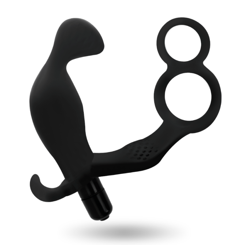 ADDICTED TOYS – PLUG ANAL CON ANILLA DOBLE PENE Y TESTICULOS NEGRO