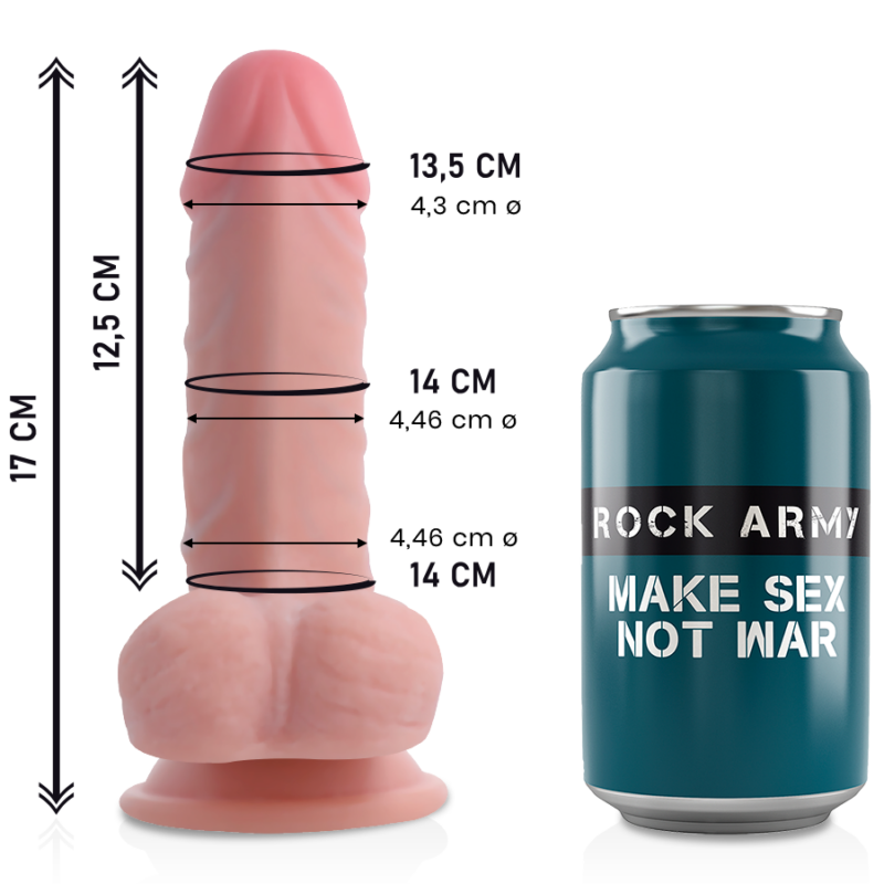 ROCKARMY – DUAL DENSITY PANZER DILDO REALISTA 17 CM -O- 4.46 CM