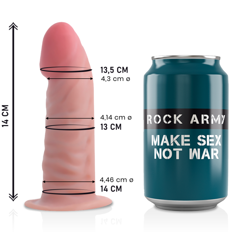 ROCKARMY – DUAL DENSITY TIGER DILDO REALISTA 14 CM -O- 4.46 CM