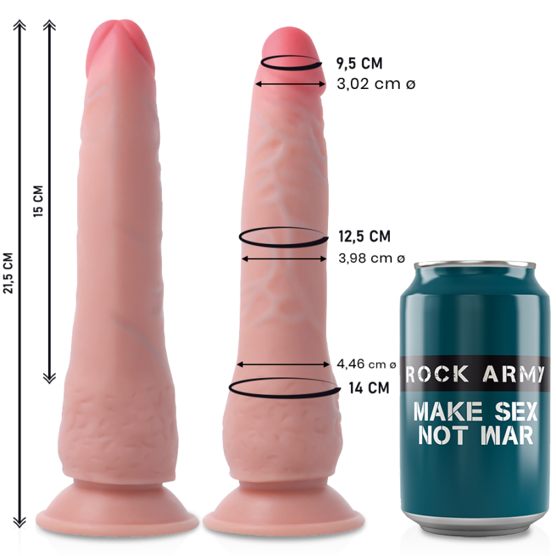 ROCKARMY – DUAL DENSITY CRUSADER DILDO REALISTA 21.5 CM -O- 4.46 CM
