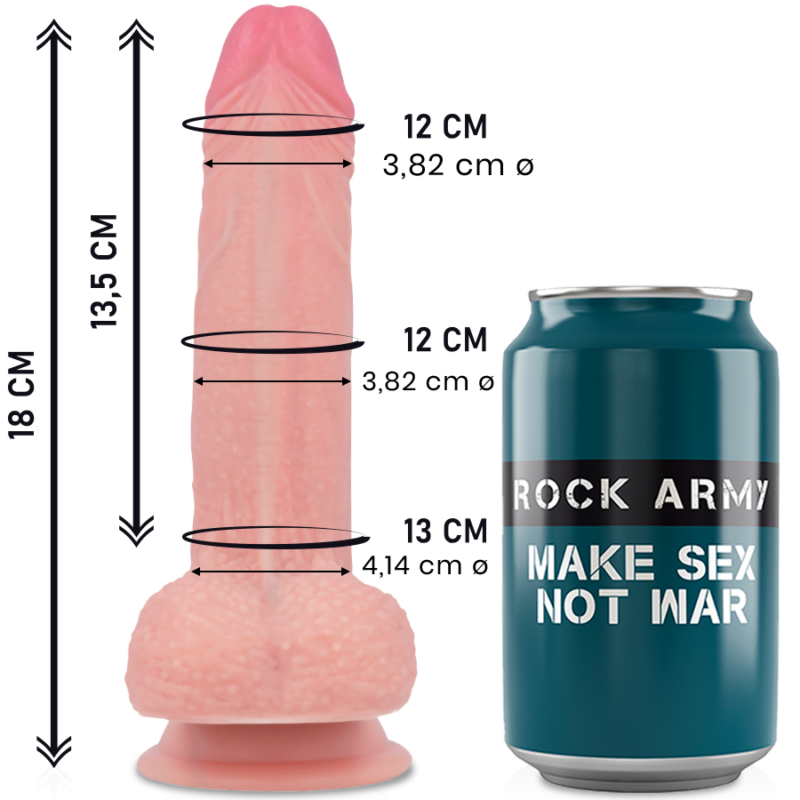 ROCKARMY – LIQUID SILICONE DILDO PREMIUM MUSTANG 18 CM -O- 4.14 CM
