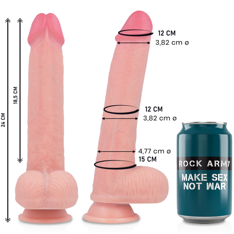 ROCKARMY – LIQUID SILICONE DILDO PREMIUM KINGCOBRA 24 CM -O- 4.77 CM